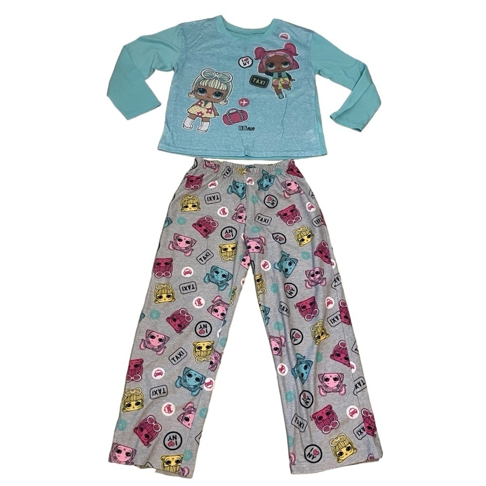 LOL Surprise Blue and Gray Pajama Shirt and Pant Set Size 8